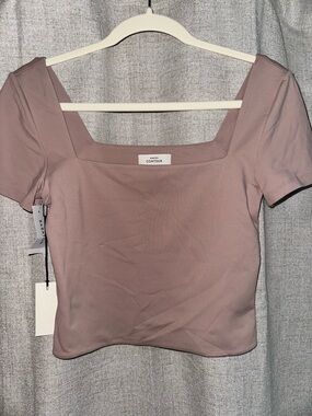 Babaton Mauve Square-Neck Crop Top